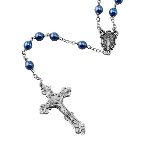 Blue Glass Beads Rosary