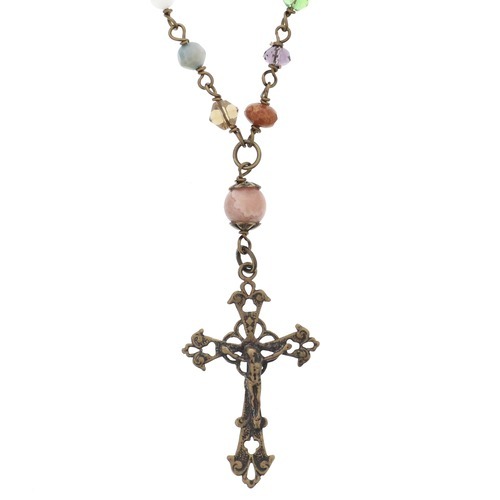 Cathedral Window Crucifix Necklace