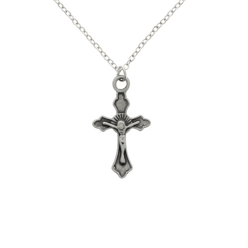 Crystal Drop Crucifix Necklace