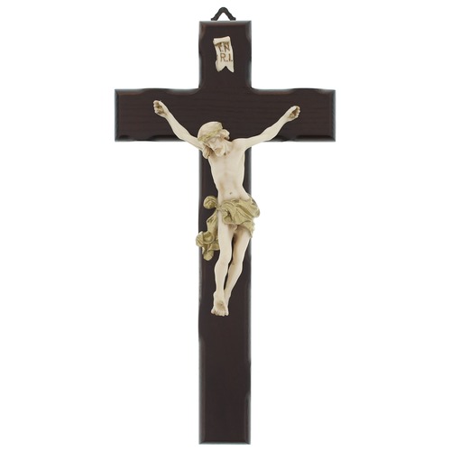 Dark Wood Crucifix 10"