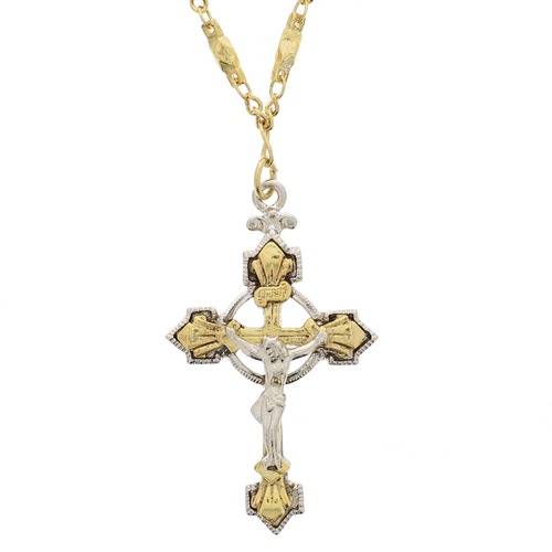 Gold & Silver Crucifix Necklace