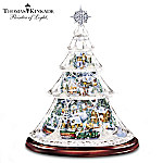 Thomas Kinkade Animated Crystal Tabletop Christmas Tree: Holiday Reflections