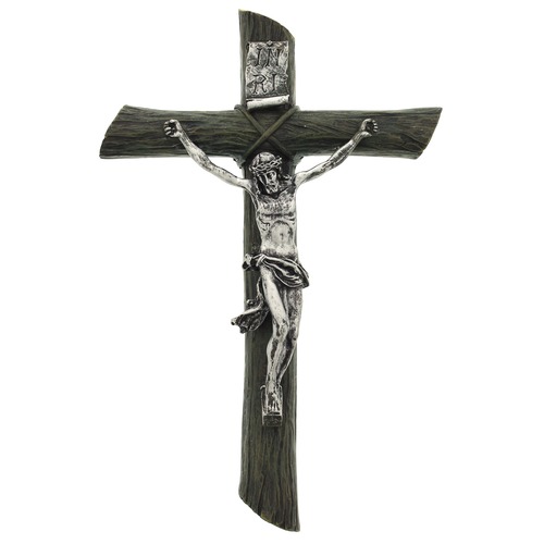 Wall Crucifix with Silver Corpus